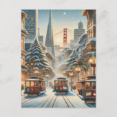 Christmas in San Francisco – Golden Gate Briefkaart (Voorkant)