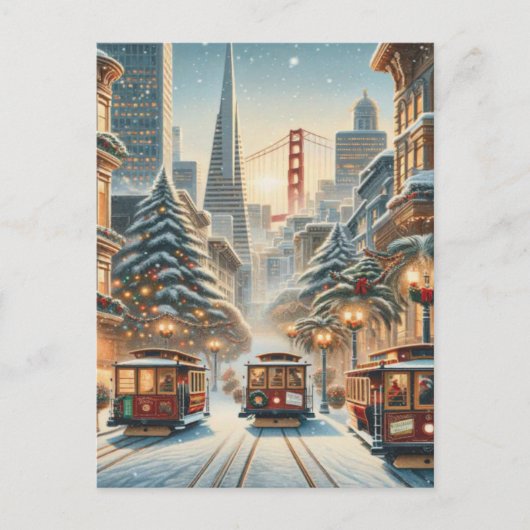 Christmas in San Francisco – Golden Gate Briefkaart (Voorkant)