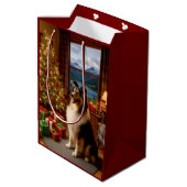 Christmas In Scotland Collie Holiday  Medium Cadeauzakje (Achterkant Gekanteld)