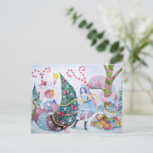 "Christmas in Wonderland" Postcard Feestdagenkaart (Staand voorkant)