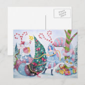 "Christmas in Wonderland" Postcard Feestdagenkaart (Voorkant / Achterkant)