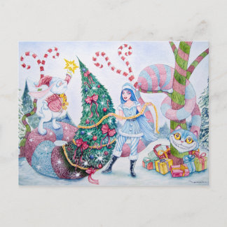 "Christmas in Wonderland" Postcard Feestdagenkaart