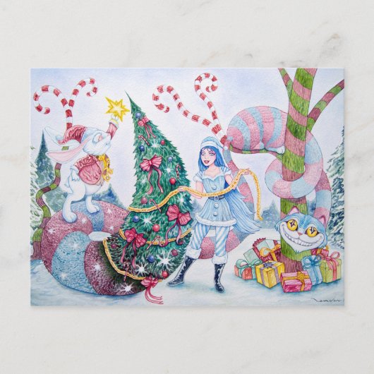 "Christmas in Wonderland" Postcard Feestdagenkaart (Voorkant)