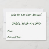 CHRISTMAS-INVITATIE: CAROL SING: HOLLY, BERRIES KAART (Achterkant)