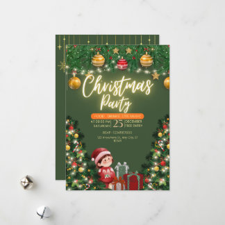 Christmas Invitation Card – Custom Holiday Party  Feestdagenkaart