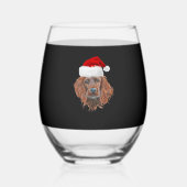 Christmas Irish Setter Classic T-Shirt Wijnglas Zonder Voet (Voorkant)