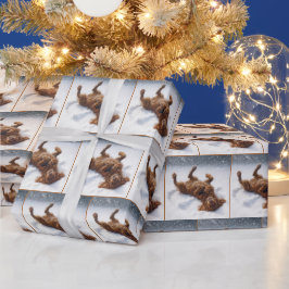 Christmas Irish Setter Making a Snow Angel Cadeaupapier