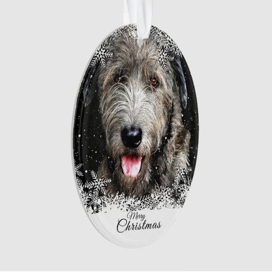 Christmas Irish Wolfhound Acryl Ornament (voorkant)