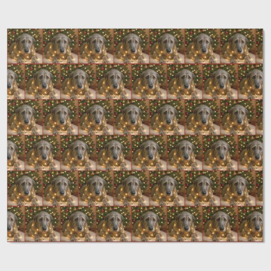 Christmas Irish Wolfhound Tangled In Lights Cadeaupapier (Vlak)