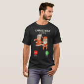 Christmas Is Calling  Dancing Santa Claus With Wif T-shirt (Voorkant volledig)