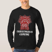 Christmas Is Coming Candy Cane Throne T-shirt (Voorkant)