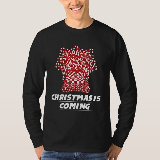 Christmas Is Coming Candy Cane Throne T-shirt (Voorkant)