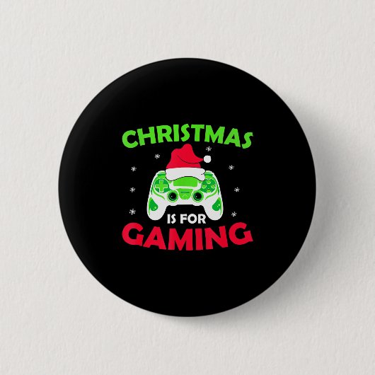 Christmas Is For Gaming Video Games Ronde Button 5,7 Cm (Voorkant)