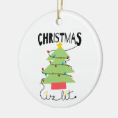 Christmas Is Lit Ceramic Circle Ornament (Links)