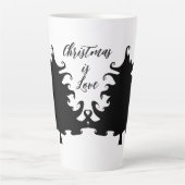 Christmas is Love Black Tree Saying Latte Mok (Voorkant)