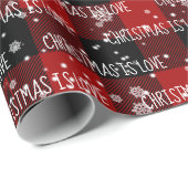 CHRISTMAS IS LOVE EN Snowflakes Cadeaupapier (Rol Hoek)