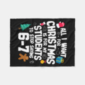 Christmas Is My Students To Stop Saying 67 _ Aweso Fleece Deken (Voorkant (Horizontaal))