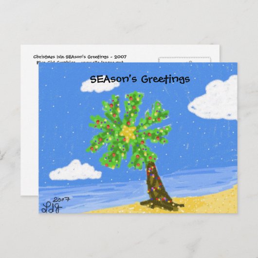 Christmas Isle SEAson's Greetings Briefkaart (Voorkant / Achterkant)