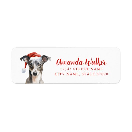 Christmas Italian Greyhound Retouradreslabels Etiket (Voorkant)