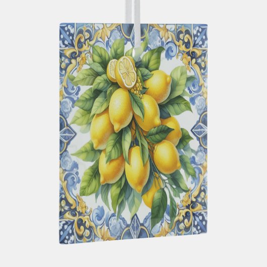 Christmas Italian Lemons Glass Ornament (Voorkant Rechts)
