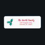 Christmas Ivy Berries retouradres Etiket<br><div class="desc">Geniet van onze heilige kerstlabels.</div>