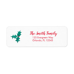 Christmas Ivy Berries retouradres Etiket