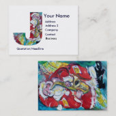 CHRISTMAS J LETTER / SANTA CLAUS MET SAX VISITEKAARTJE (Voorkant / Achterkant)