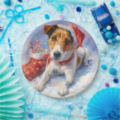  Christmas Jack Russell Paper Plate Papieren Bordje (Feest)