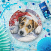  Christmas Jack Russell Paper Plate Papieren Bordje (Feest)