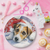  Christmas Jack Russell Paper Plate Papieren Bordje (Feest)