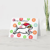 Christmas Jack Russell Terrier Running 2 Kaart (Voorkant)