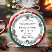 Christmas jam ingredient Label with wreath