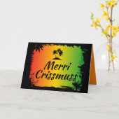 Christmas Jamaican Rasta Tropical Kaart (Gele Bloem)