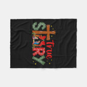 Christmas Jesus Cross Religious Christian Xmas Tru Fleece Deken (Voorkant (Horizontaal))