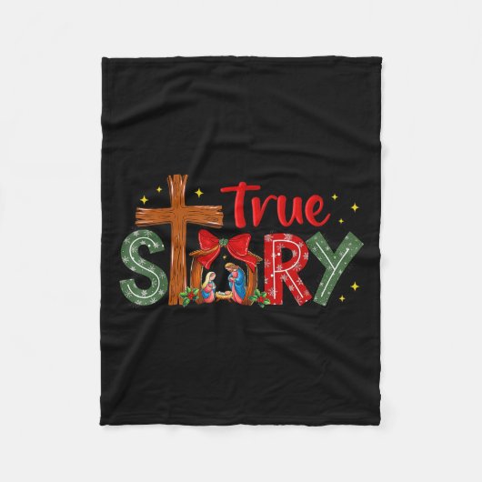 Christmas Jesus Cross Religious Christian Xmas Tru Fleece Deken (Voorkant)