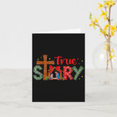 Christmas Jesus Cross Religious Christian Xmas Tru Kaart (Gele Bloem)