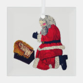 CHRISTMAS JESUS EN SANTA GLAS ORNAMENT (Achterkant)