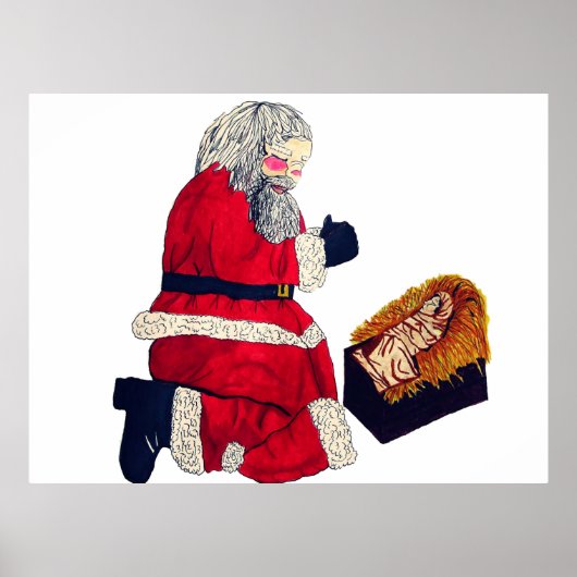 CHRISTMAS JESUS EN SANTA POSTER (Voorkant)