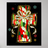 Christmas Jesus Is The Reason Christian Cross Coqu Poster (Voorkant)