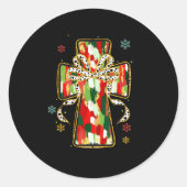 Christmas Jesus Is The Reason Christian Cross Coqu Ronde Sticker (Voorkant)
