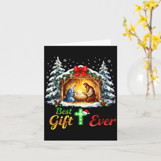 Christmas Jesus  Kaart (Gele Bloem)