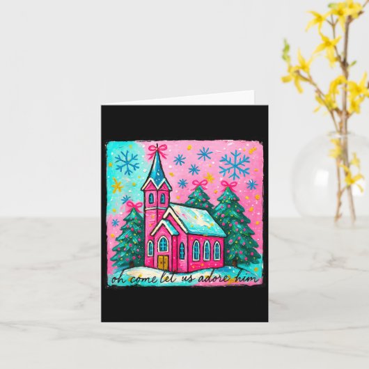 Christmas Jesus Oh Come Let Us Adore Him Funny Chr Kaart (Gele Bloem)