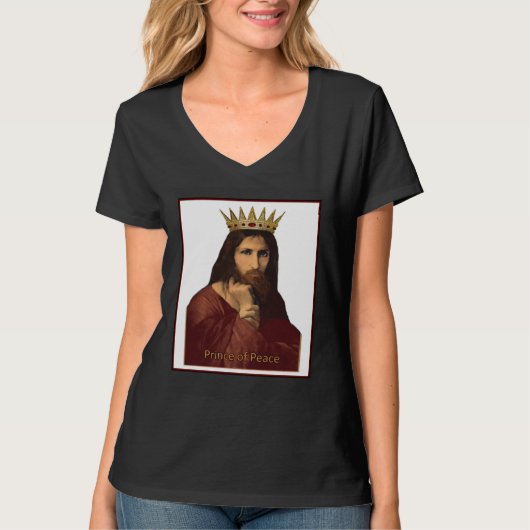 Christmas Jesus Portrait Crowned Prince of Peace C T-shirt (Voorkant)