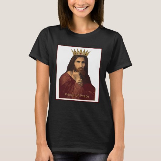 Christmas Jesus Portrait Crowned Prince of Peace C T-shirt (Voorkant)