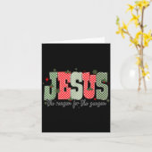 Christmas Jesus Reason Season Xmas Christian Men W Kaart (Gele Bloem)