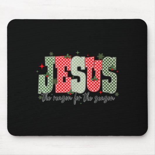 Christmas Jesus Reason Season Xmas Christian Men W Muismat (Voorkant)