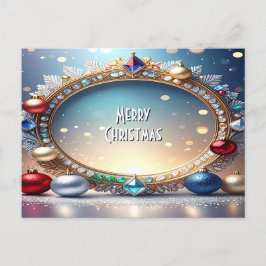 Christmas Jewel Frame Holiday Postcard Briefkaart