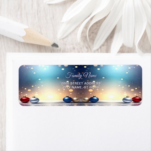 Christmas Jewel Frame Return Address Label (Insitu)