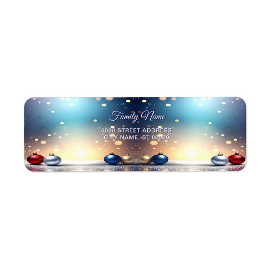 Christmas Jewel Frame Return Address Label (Voorkant)