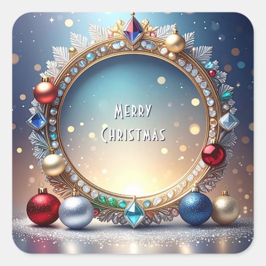 Christmas Jewel Lijst Holiday Sticker (Voorkant)